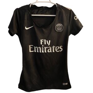 Nike Black PSG Paris-Saint-German Rihana Short Sleeve Soccer Jersey Shirt Sz M